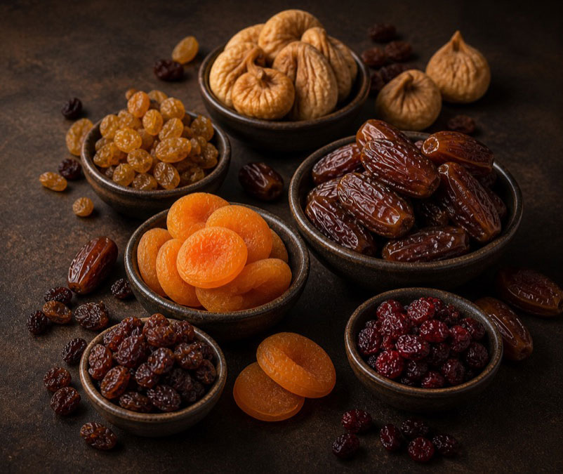 Fruits séchés pour applications agroalimentaires